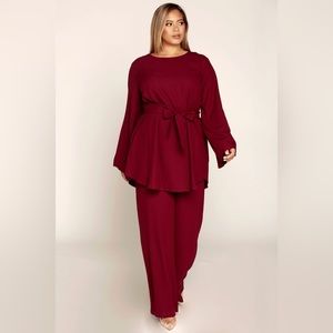 Nadia Everyday 2 Piece Set - Burgundy